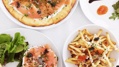 french fries pizza GIF by Petrossian