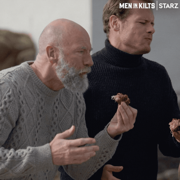 Sam Heughan Eating GIF by Men in Kilts: A Roadtrip with Sam and Graham