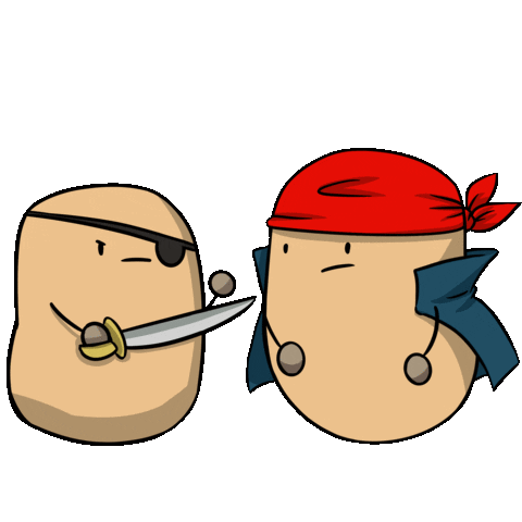 codomo giphyupload potato pirates zap Sticker