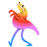 Dino Hurry Sticker by Neil Sanders