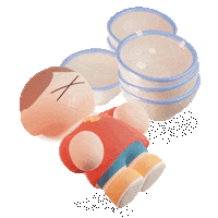 3D Lunch Sticker by haenhaeno0o
