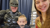 Batman Impersonator Visits Ukrainian Children