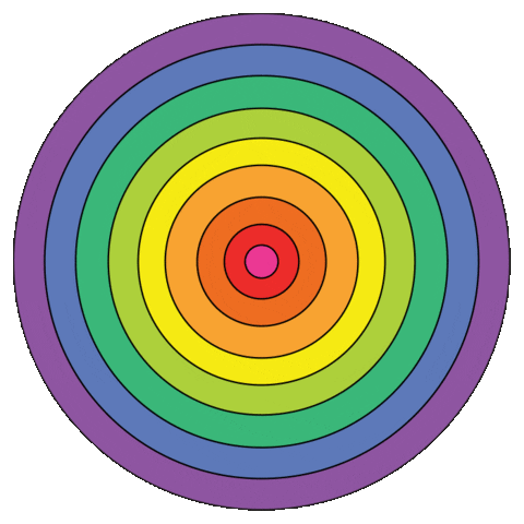 Rainbow Circle Sticker by Jen Stark