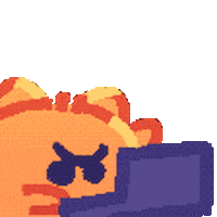 manonmergnat cat work orange keyboard Sticker