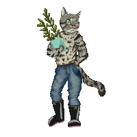 Cats Plants Sticker