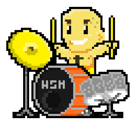 8bit drummer Sticker