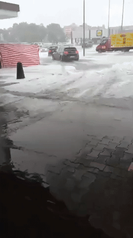 Severe Hailstorm Triggers Flooding in Central Poland