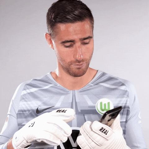 Mobile Phone Reaction GIF by VfL Wolfsburg