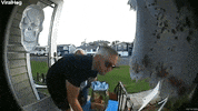 Friend Dressed At Laurie Strode Tumbles Down Stairs GIF by ViralHog