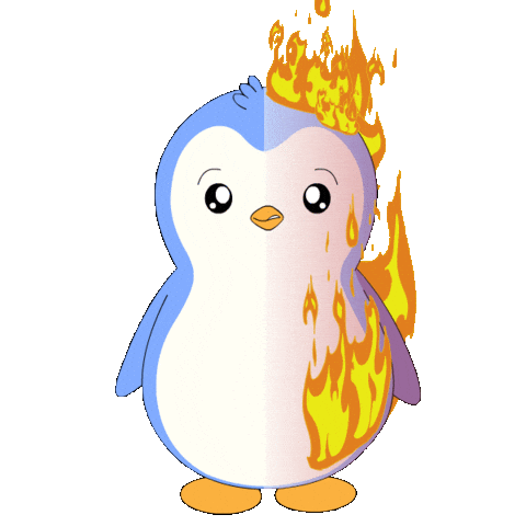 Nervous On Fire Sticker by Pudgy Penguins