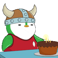 Birthday Cake Burn Sticker by Pudgy Penguins