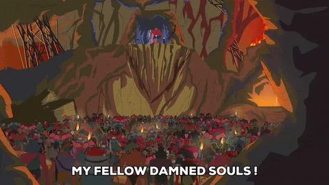 fire satan GIF by South Park 