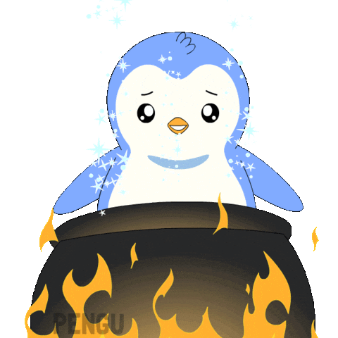 Fire Burn Sticker by Pudgy Penguins