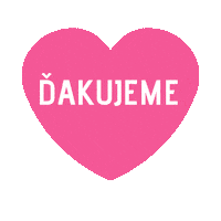 Malicek Dakujeme Pink Heart Sticker by malicek