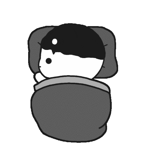 Midnight_ly black black and white tired sleep Sticker