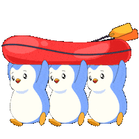 Huddle Up Lets Go Sticker by Pudgy Penguins