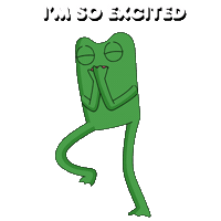 Excited Lets Go Sticker by fwogs