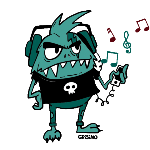 Musica Monster Sticker by Grisino