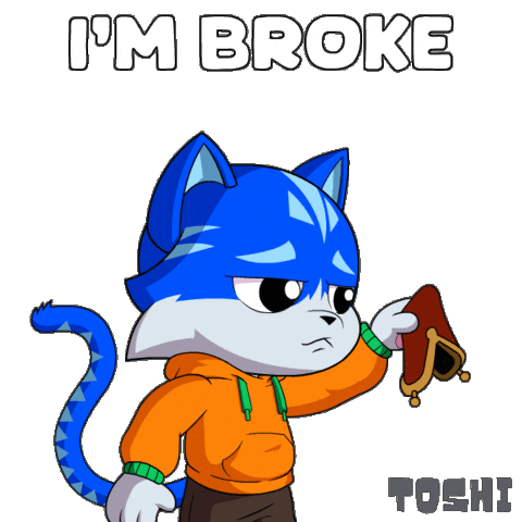 Saving No Money Sticker by Toshithecat