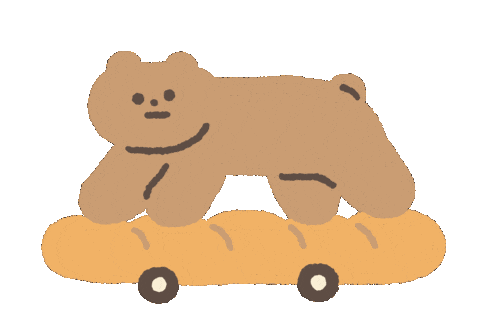 Bear Skateboard Sticker by LittleYellowStudio