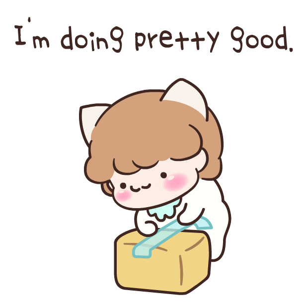 Happy Boxed In Sticker by catgrass