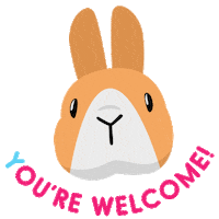 Wink You Are Welcome Sticker by rabbitomart