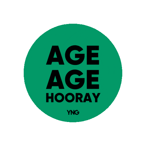 yng-official birthday hooray age aging Sticker
