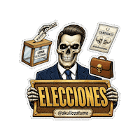 Skull Votar Sticker