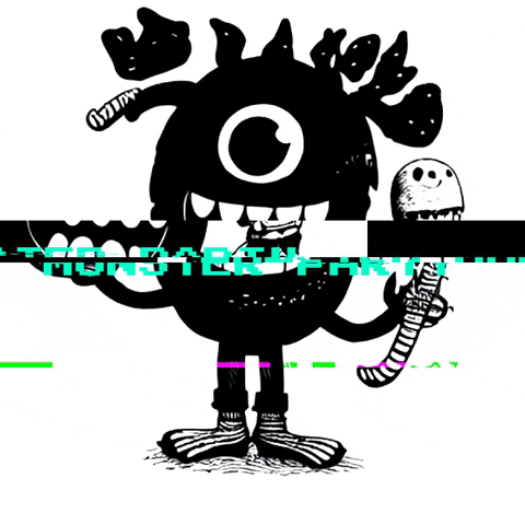 LenaLar giphygifmaker monster glitches GIF