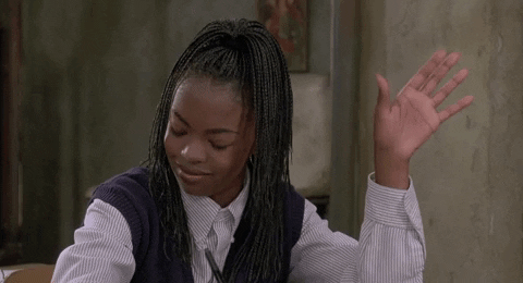 Movie gif. Lauryn Hill as Rita Louise Watson in Sister Act 2. She closes her eyes and tilts her head down, letting out a small whistle. She raises her hand and waves it all around in praise.