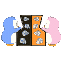 Playing Lets Play Sticker by Pudgy Penguins