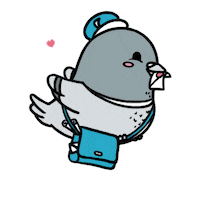 flying i love you Sticker by Aminal Stickers