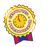 Procrastinator Sticker by AUF CCS