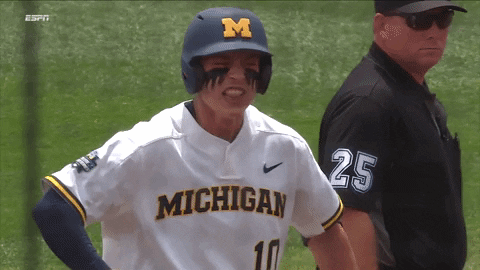 nelson michiganbaseball GIF by Michigan Athletics