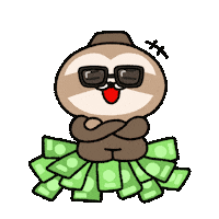 neusik money rich sloth 돈 Sticker