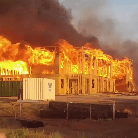 Fire Rips Through Construction Site in Gilbert, Arizona