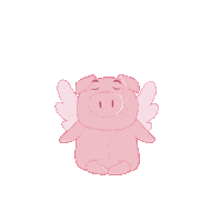 Relaxed Flying Pig Sticker by PositivelyPigasus