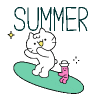 Summer Fun Cat Sticker by Mikitti