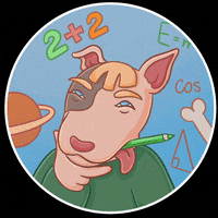 Stepmother_art dog think difficult complicated GIF