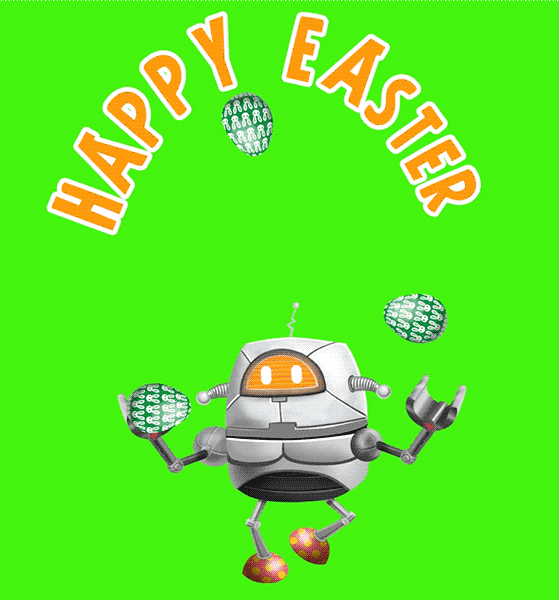 HannahtheSpanner giphyupload robot easter happy easter GIF