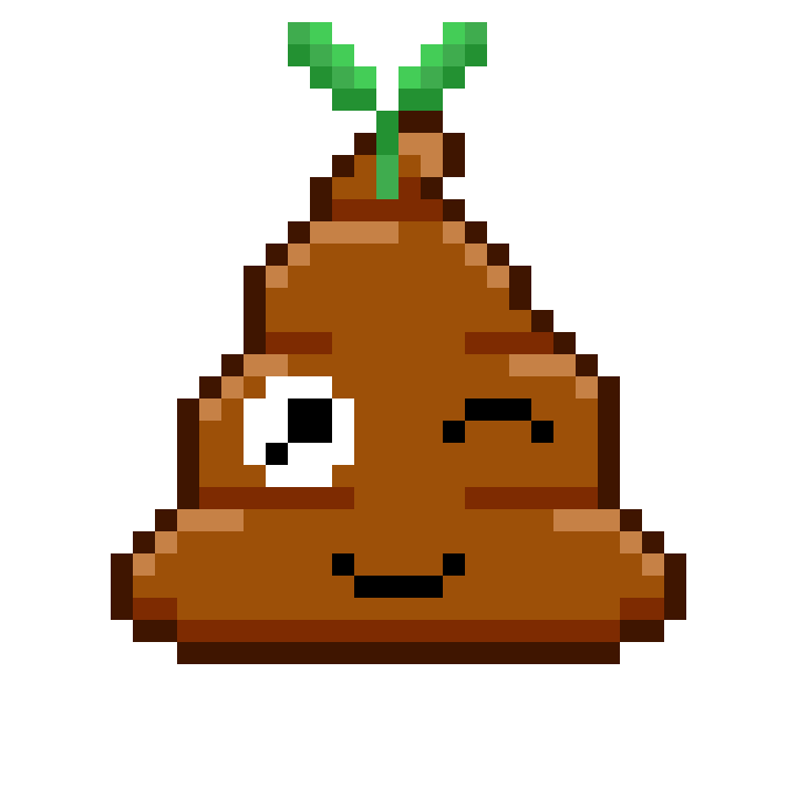 Pixel Shitting Sticker by Poopies.io