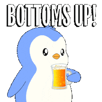 Bottoms Up Drinking Sticker by Pudgy Penguins