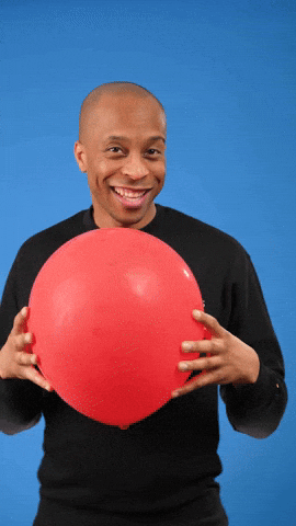 Red Balloon Smiling GIF by Bernardson