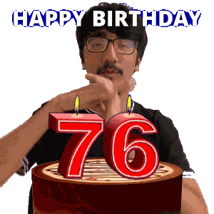76 Birthday Sticker