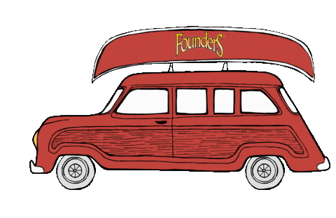 Car Beer Sticker by Founders Brewing Co.