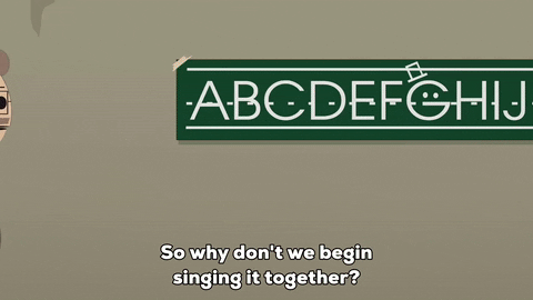 alphabet teaching GIF by South Park 