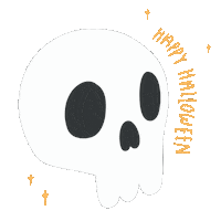 Karadoescolouring happy illustration halloween skull Sticker