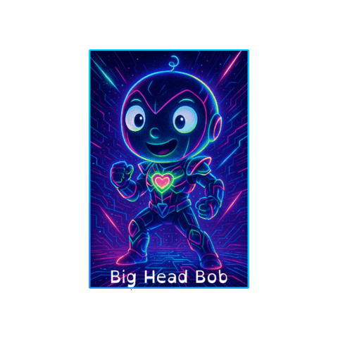 Heart Neon Sticker by BigHeadBob.com