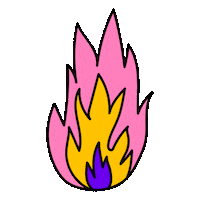 Pink Fire Sticker by Marcela Illustrates