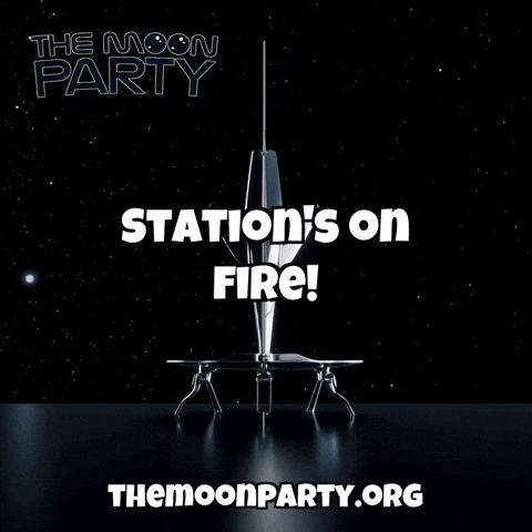 Space Station Fire GIF by The Moon Party